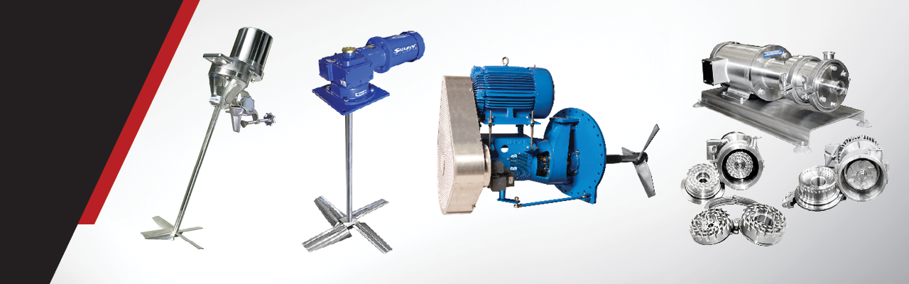 Industrial process mixing equipment with EBARA agitator systems