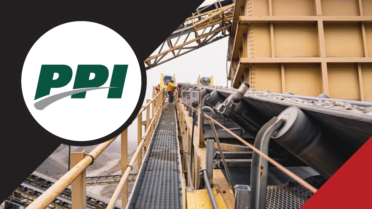 PPI conveyor pulleys including Plate Constructed Herringbone Wing and Mine Duty Drum pulley designs